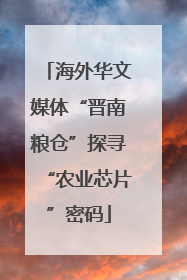 海外华文媒体“晋南粮仓”探寻“农业芯片”密码